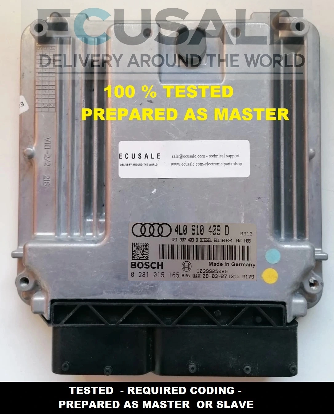 Engine controller 0281015165 for Audi Q7 4.2 TDI – ECU ENGINE CONTROLLER module Bosch EDC16CP34 used in V8 TDI engines.